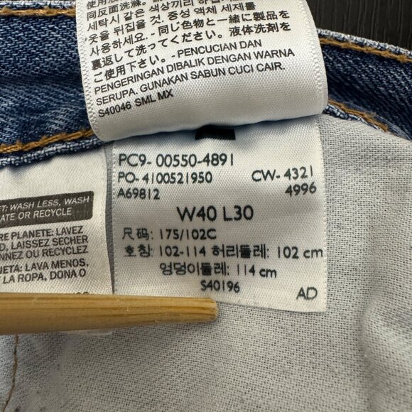 Levi's 550 Jeans Men's 40x30 Medium Wash Relaxed Fit Stretch Denim Red Tab - Picture 5 of 10